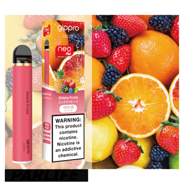 Купить Gippro Neo Plus  - Shisha Fruits (Мультифрукт), 1600 затяжек, 20 мг (2%)