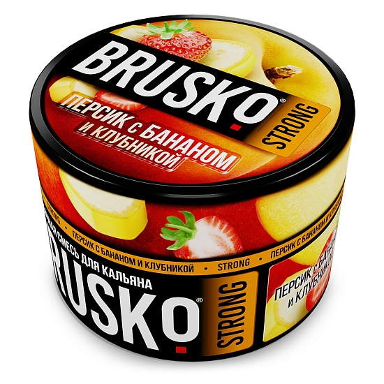 Купить Brusko Strong - Персик с бананом и клубникой 50г